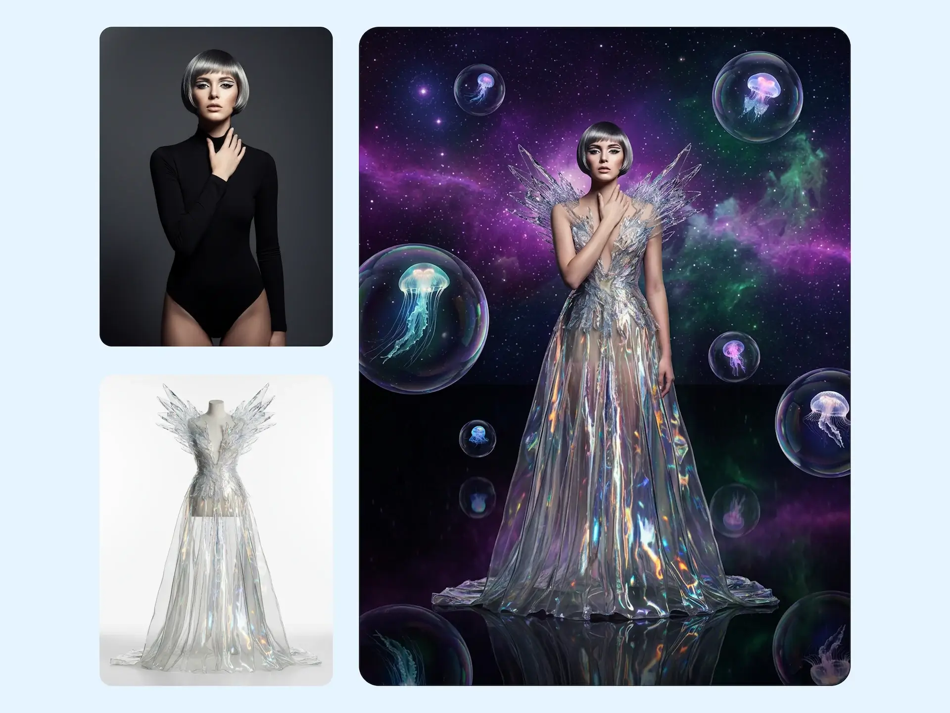 AI virtual try-on feature: Explore surreal fashion art directions with controllable output
