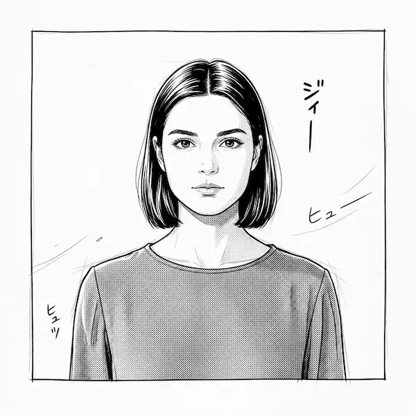 Transform photo into Japanese manga draft style, crisp manga ink lines.