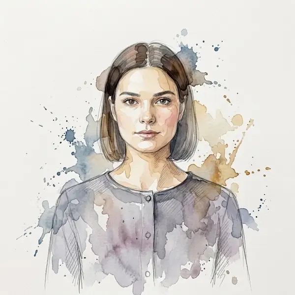 Transform photo into watercolor wash sketch, faint pencil outlines mixed with flowing splashed watercolor, translucent colors, artistic atmosphere.