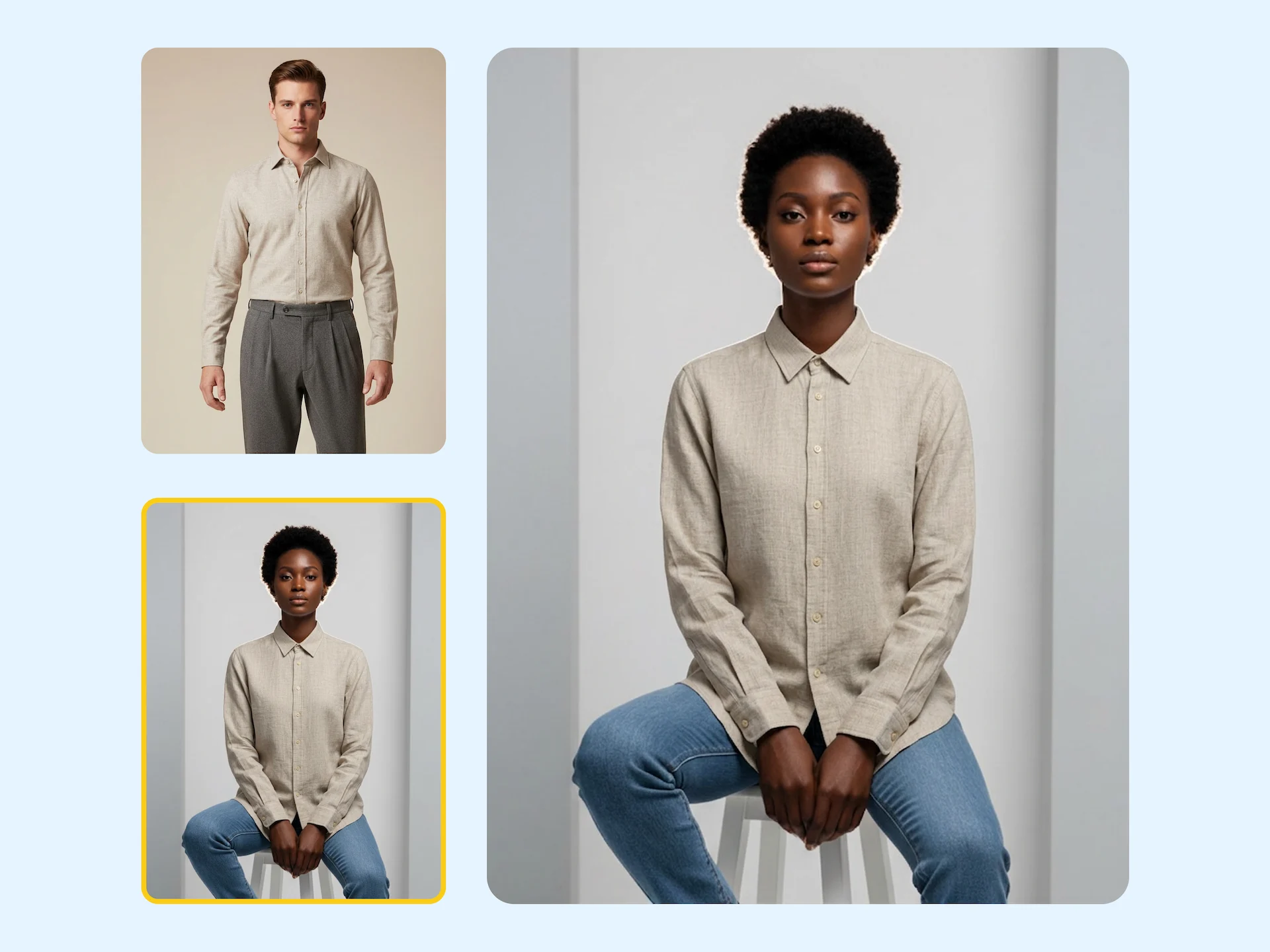 AI virtual model feature: Launch new collections faster with virtual model generation