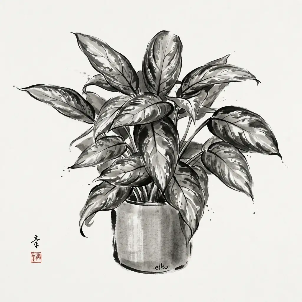 AI photo to sketch result in Ink Wash Sketch style